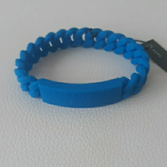 Marc By Marc Jacobs Vibrant Blue Coiled Silicone Jewelry Bracelet - Picture 4 of 9